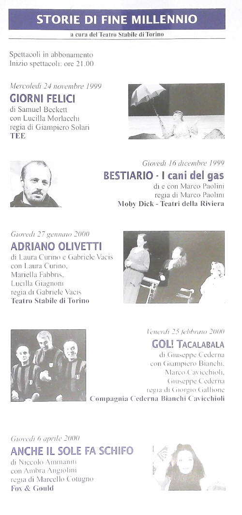 Teatro Coccia Novara Stagione 1999 2000